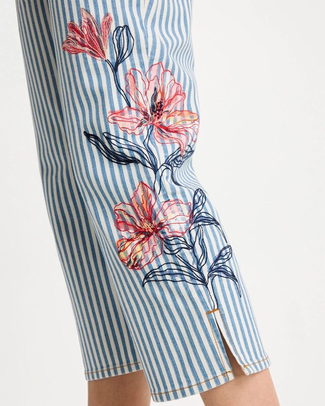 Girlfriend Slim Striped Capri Jeans - image 4